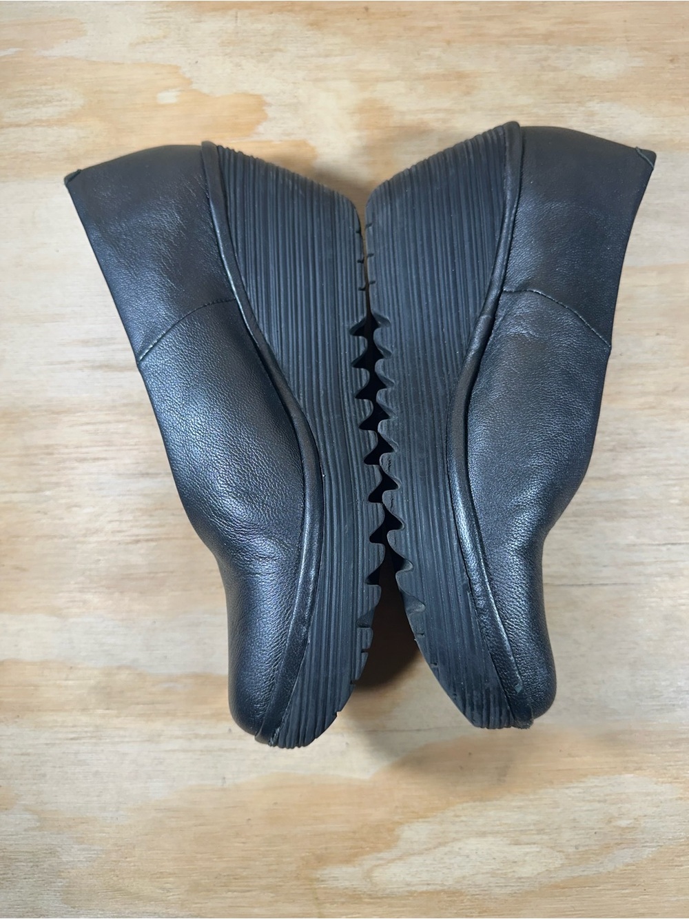 Fly London Yaz Black Leather Wedge Slip On Shoes Women’s Size 8.5 - Picture 4 of 9